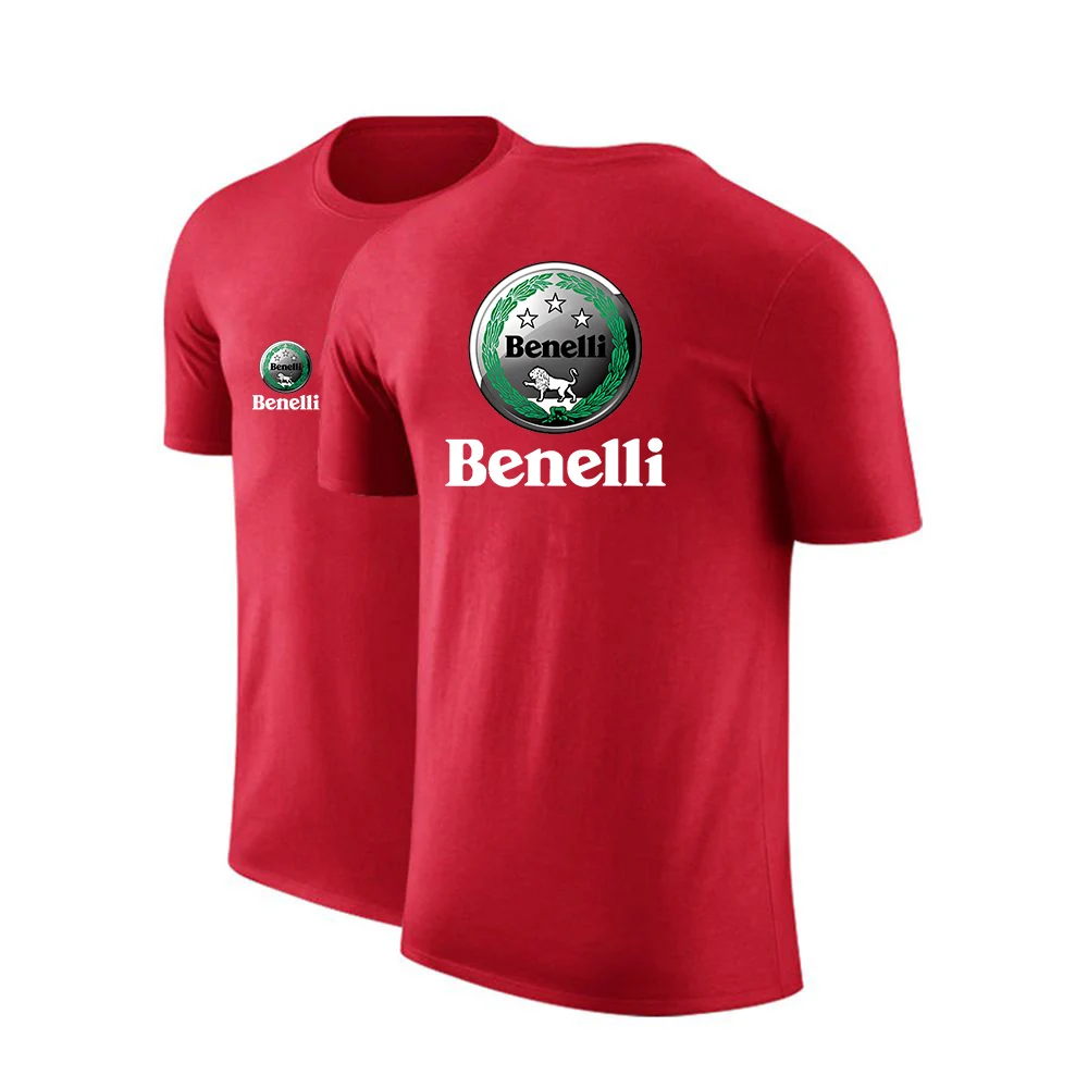 Benelli TRK 502X Printing Fashion 2023 New Man's Summer Solid Colour Cotton Short Sleeves Comfortable Slim Fit T Shirts Tops