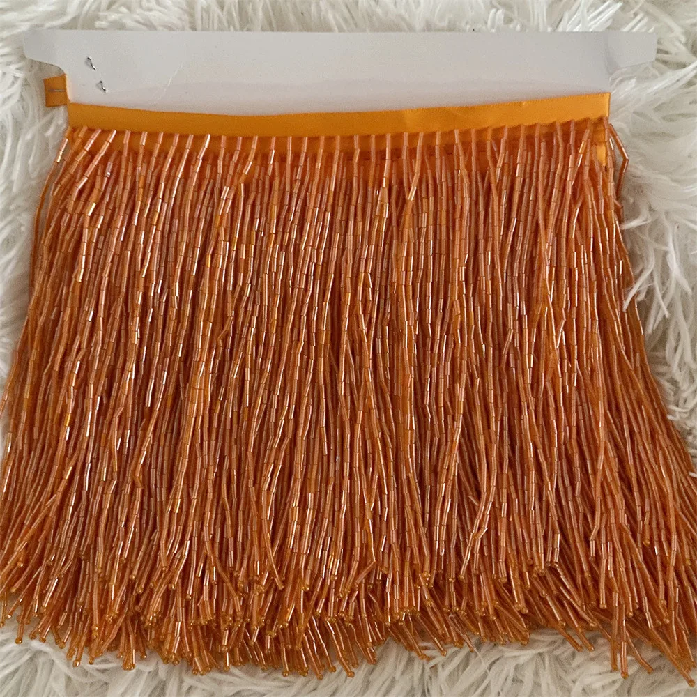 5 Iarde di Frange con Perline Colorate da 15 cm per Costumi, Lampade e Decorazioni Artigianali - immagine 4