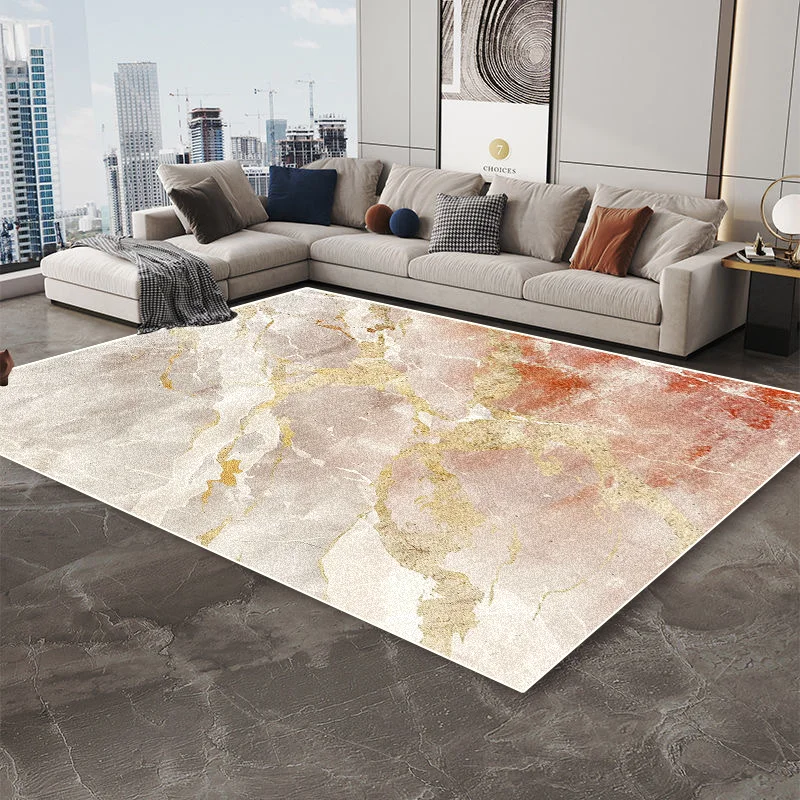 Nordic Marble Style Carpet for Living Room Decoration Home Sofa Area Non-slip Golden Rugs 200x300 Office Hall Washable Floor Mat 3