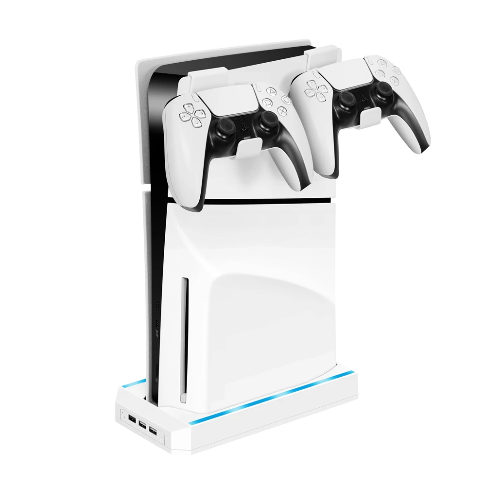 

Настенный кронштейн для PS5, тонкая игровая консоль, стеллаж для геймпада, стеллаж для хранения наушников, стойка для PS5, 8 режимов освещения