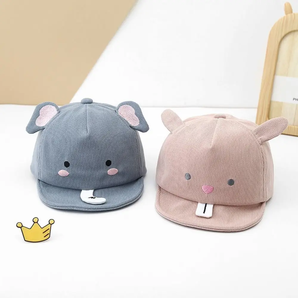 Cute Animal Baby Baseball Hat Solid Color Adjustable Cartoon Infant Peaked Cap Breathable Soft Brim Kids Sun Hats Spring