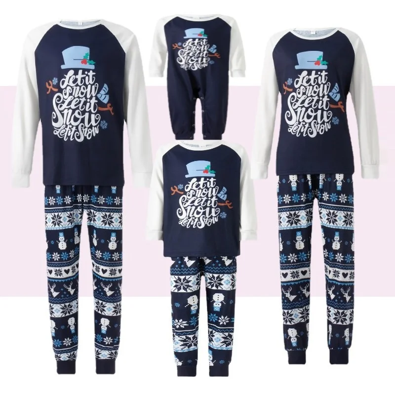 Christmas Pajamas Family Matching Outfits Adult And Kids Clothes Tops+Pants Xmas Sleepwear Sets Newborn Baby Boy Girl Jumpsuit 2