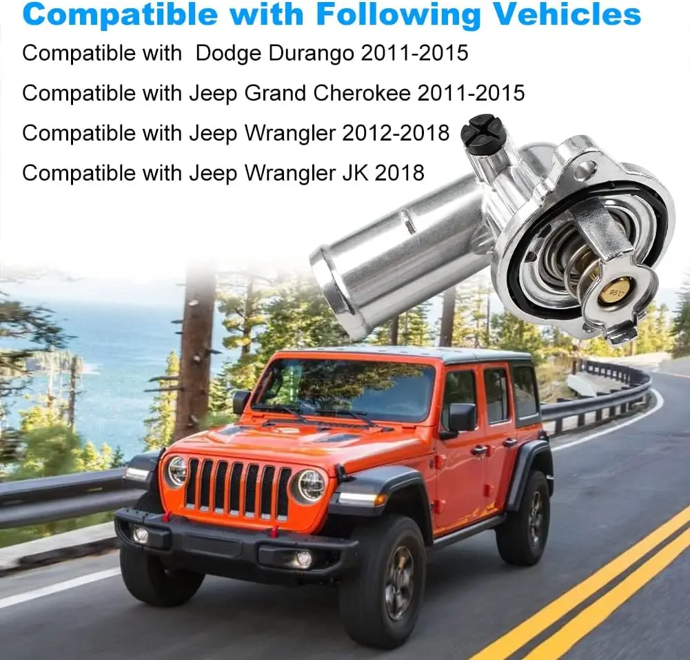 5184651AG Coolant Aluminum Thermostat Housing For Jeep Wrangler JK Grand Cherokee 2011- Dodge Durango 2011-2015 Coolant