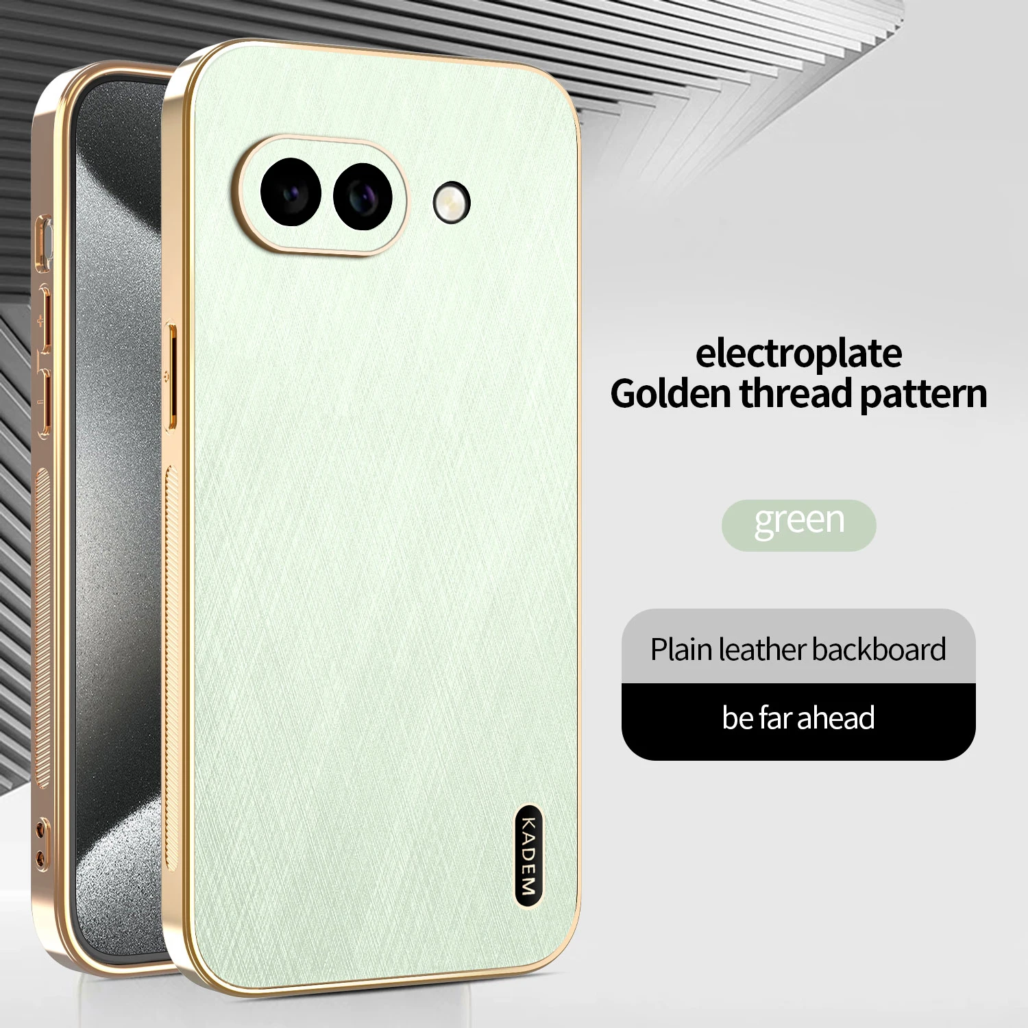 Luxury Gold Silk Texture Leather-Plated Shockproof Case