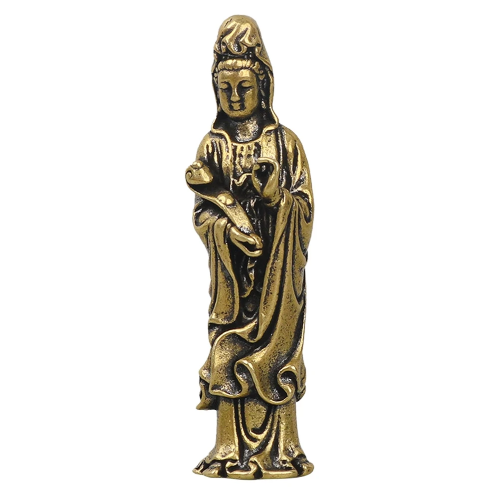 

Miniature Buddha Guan Yin Bodhisattva Bronze Buddha Bronze Statue for Small Landscape Decoration Antique Bronze Ware