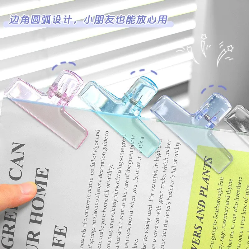 Colorful Transparent Acrylic Binder Clip Planner Clip Paper Clamp Organizer Office File Clamps Holder Stationery School Supplies, paper clip