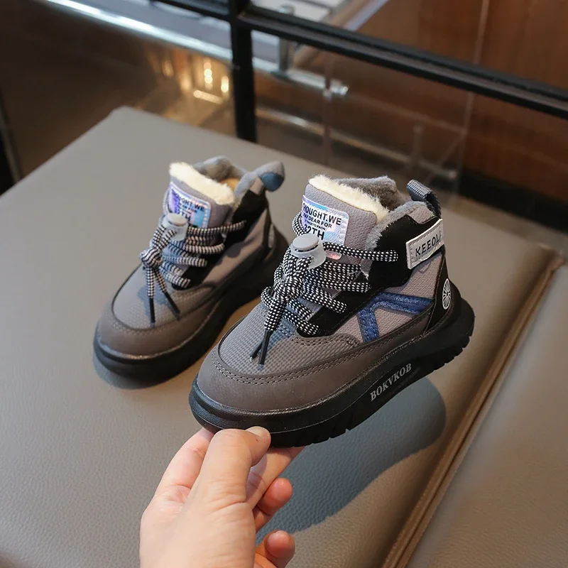 2024 Children Casual Shoes for Girls Boys Winter New Fashion Korean Style Soft Bottom Anti-slippery Versatile Chic Ankle Shoes