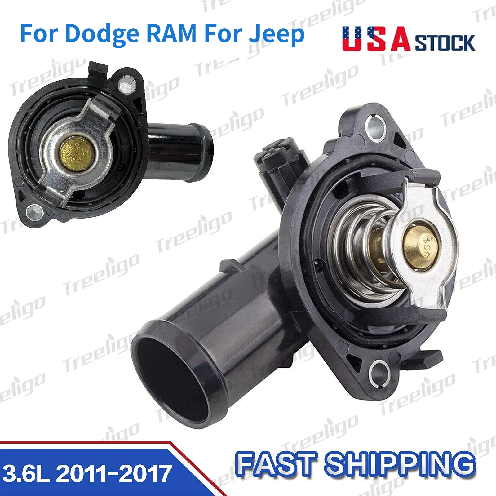 5184570AG Car Engine Coolant Thermostat Housing For Dodge Ram For Jeep 3.6L 2011 20122017