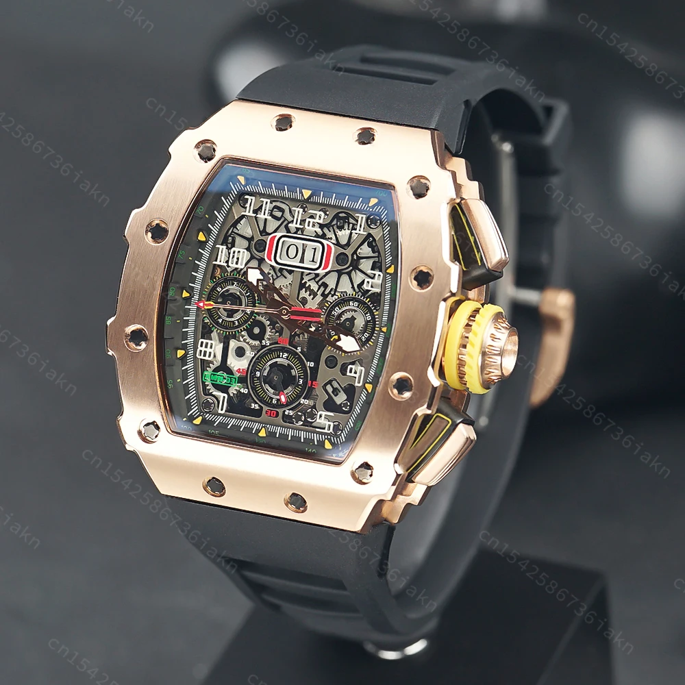 2022 Fashion New Men's Automatic Watch Stainless Steel Material Rubber Strap Sapphire Glass Mirror Casual Sports Waterproof