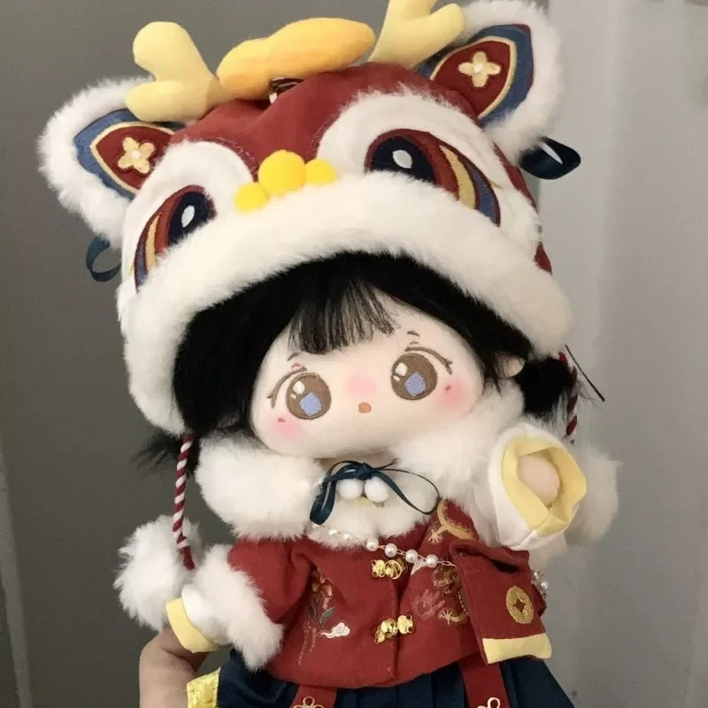 20cm baby clothes, 20cm cotton doll clothes, New Year clothes, flag drum dragon dong sets, doll clothes 5