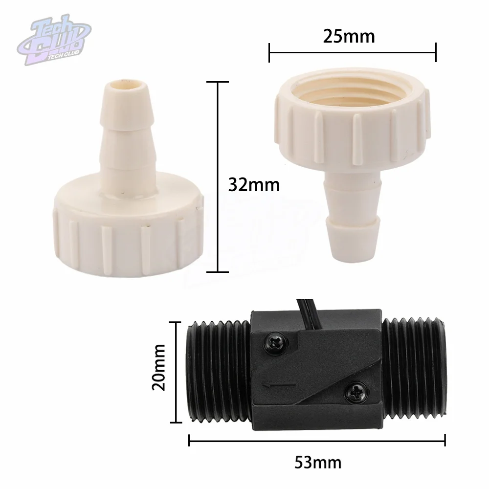 Water Flow Sensor Switch Pressure Meter Automatic Circulation Controller Caliber Nozzle Protect For DIY CO2 Laser Tube Accessory water flow sensor