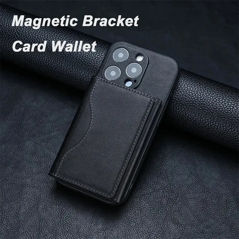 Étui Portefeuille Magnétique IPhone Avec Sangle - RFID, Multi-modèles (16 Pro Max à X) - Neuf