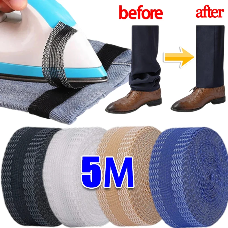 1M-5M Self-Adhesive Pants Paste Iron on Pants Edge Shorten Self-Adhesive Mouth Repair Paste Hem Tape for Jeans Trousers