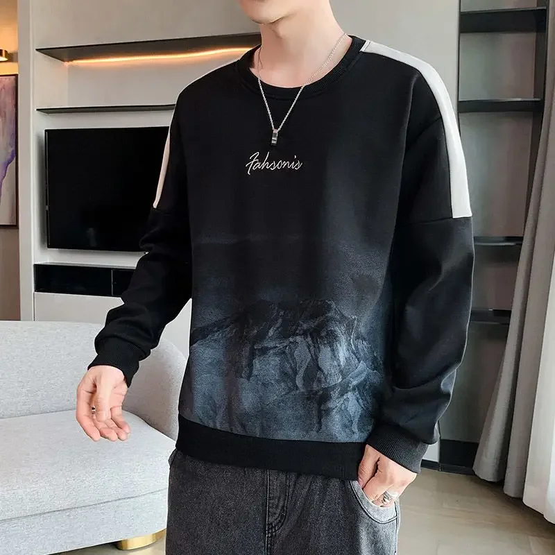 

Мужская одежда в стиле хип-хоп с круглым вырезом, пуловер, свитшоты для мужчин, безразмерный Графический топ с круглым вырезом, роскошный модный недорогой Топ в стиле Харадзюку С эмо