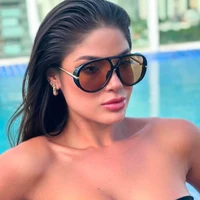 Lunettes de soleil pilote de mode pour femmes, surdimensionnées, Punk, marque de styliste, tendance, rue, métal, Double pont, lunettes 3