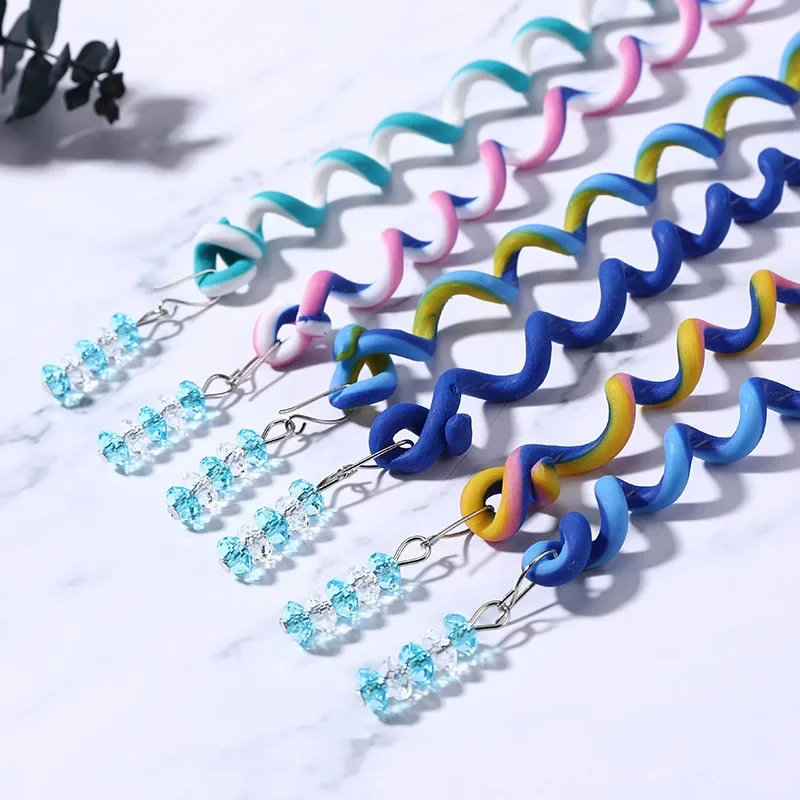 6Pcs Colorful Cute Girl Curler Hair Braid  Styling Tools Roller Braid Tie Gum Women  Accessories DIY Hairstyle Tool 3