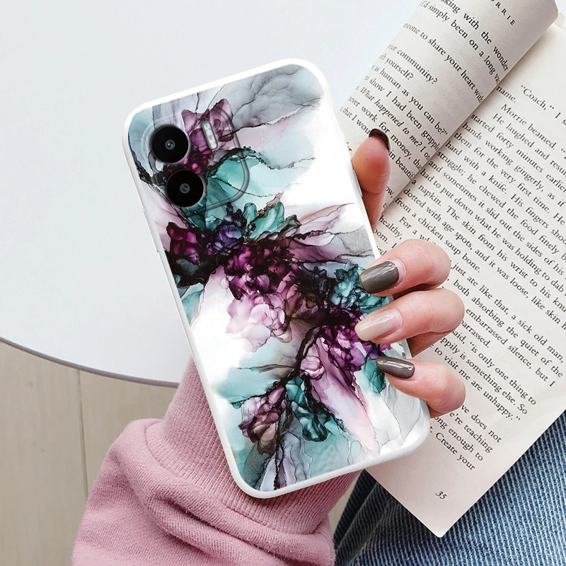 Elegant Watercolor Marble Phone Case - Soft TPU Shell with Ink Painted Design