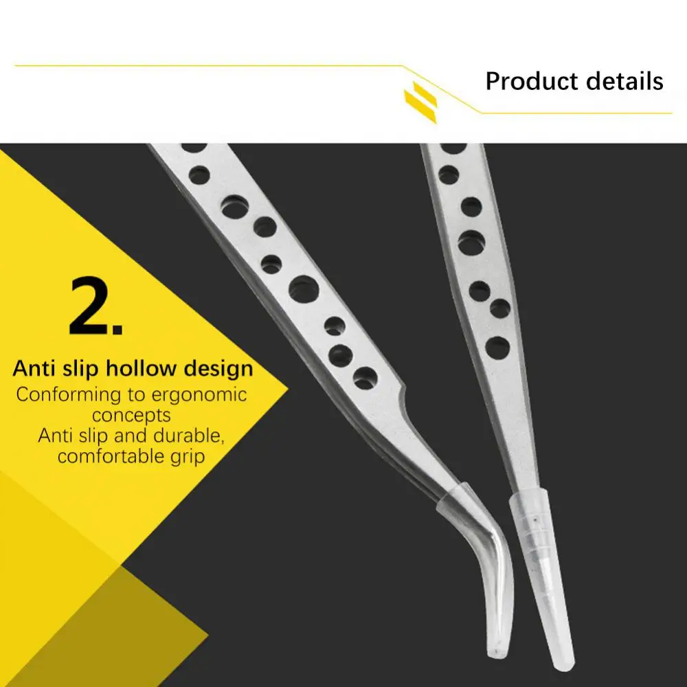 Description Picture 2 of itemStainless Steel Tweezers Set Precision Industrial Tweezers Anti-static Magnetic Forceps Soldering Phone Repair Hand Tools Sets