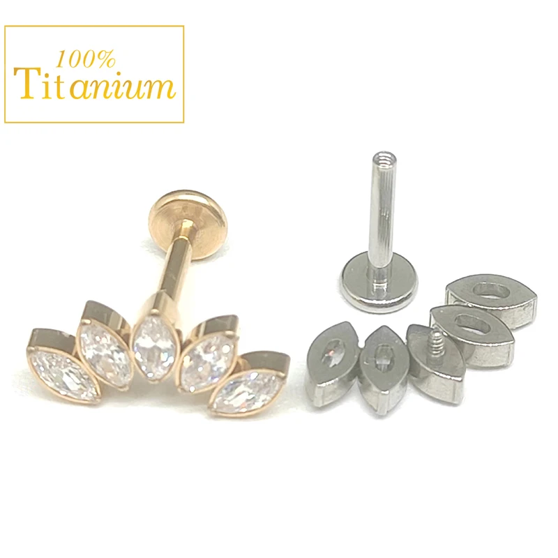 

Crown G23 Titanium Helix Piercing Tragus Studs Ear Cartilage Conch Labret Percing Lip Nail Zircon Earring For Women Body Jewelry