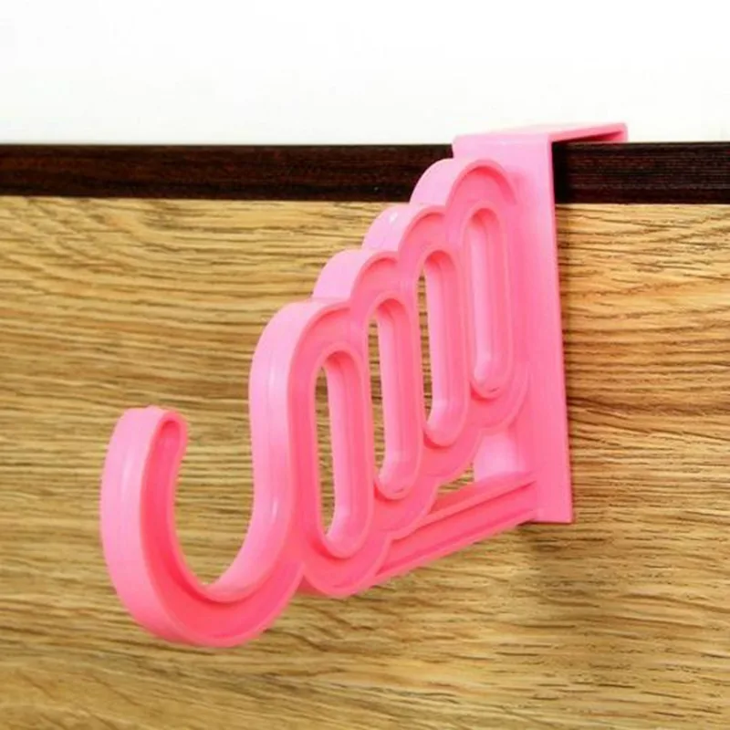 Multi-Function Home Accessories Clothes Hanger Drying Rack 5 Hole Suit Bathroom Door Plastic Organizer Over The Door Hook