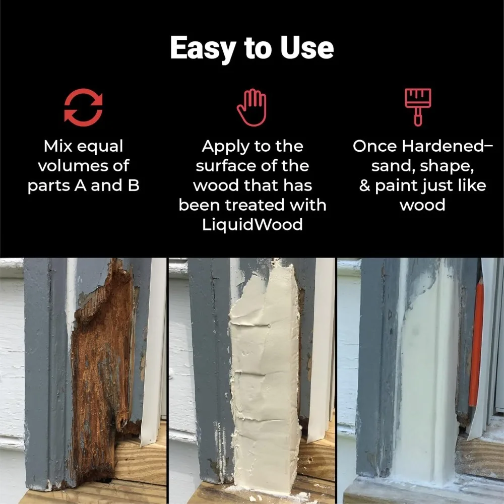 2 Quart 2-Part Structural Epoxy Adhesive Filler Wood Filler Putty REPAIR DAMAGED WOOD EASY TO USE NO SHRINKING OR CRACKING