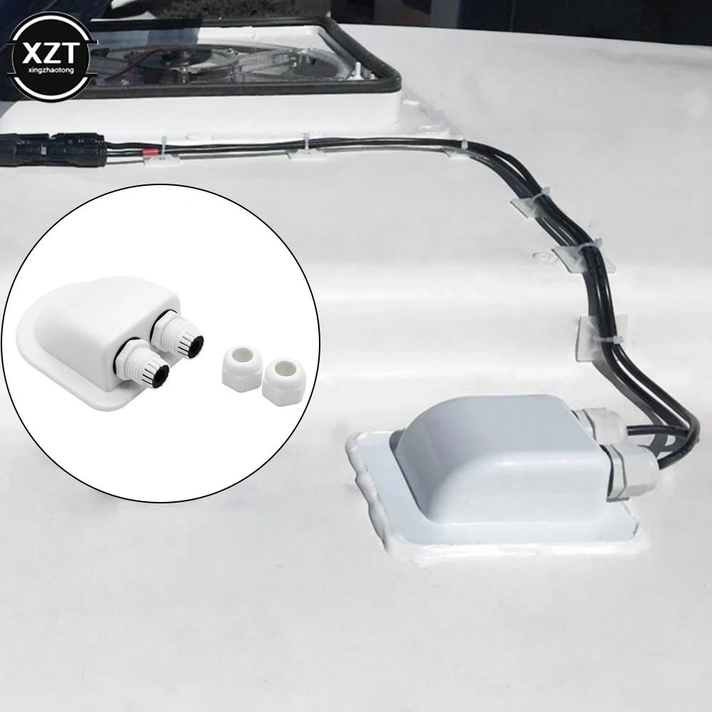 Waterproof Abs Junction Box solar junction box Double Cable Entry Gland For RV Camper Van Yacht Solar Panel Motorhomes Campervans Caravans Boats