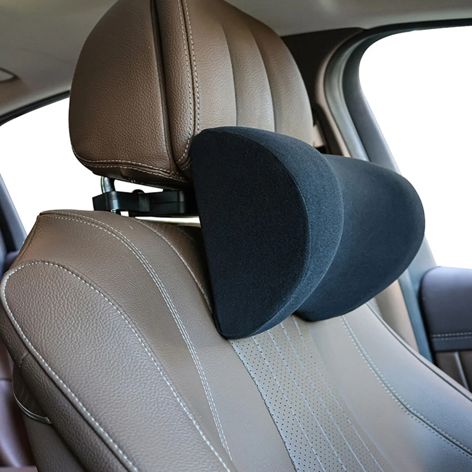 Multifunctional Car Neck Headrest Pillow Cushion Auto Seat Memory Foam With  Adjustable Phone Holder And Storage Hook For Child