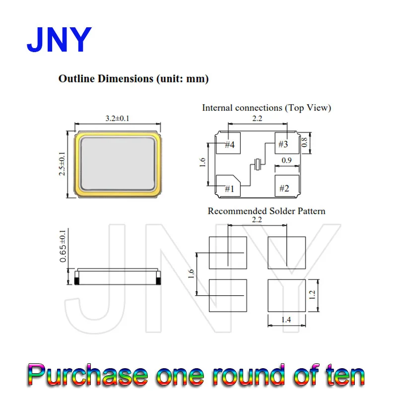 10 SMD3225 27MHz passive crystal oscillator High -precision surface stickers 4 needle original
