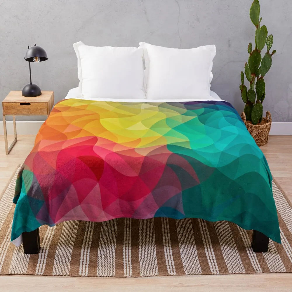 

Abstract Color Wave Flash Throw Blanket Double Blanket For Summer