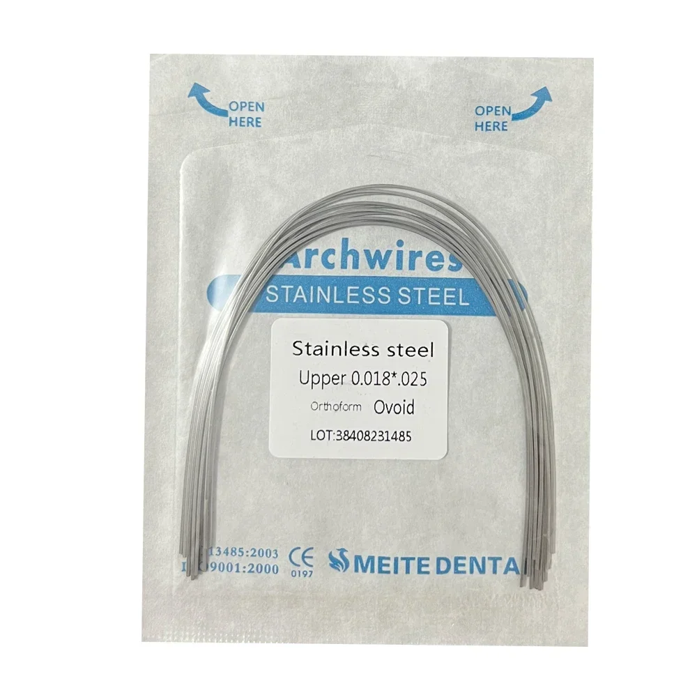 10pcs/pack zubní ortodontické nerez ocel round/rectangular drát ovoid blanket zubař materiál zubní oblouk drát