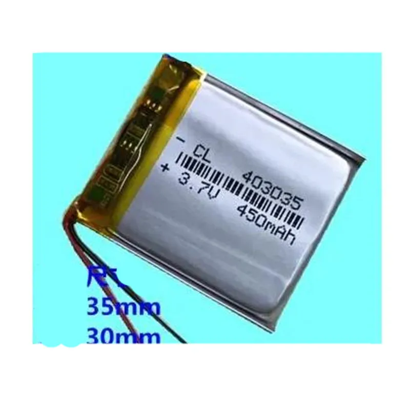 403035 3.7V 450Mah Lithium Polymer Li-po Li-ion Rechargeable Battery For Mp3 MP4 MP5 GPS PSP Drive Recorder