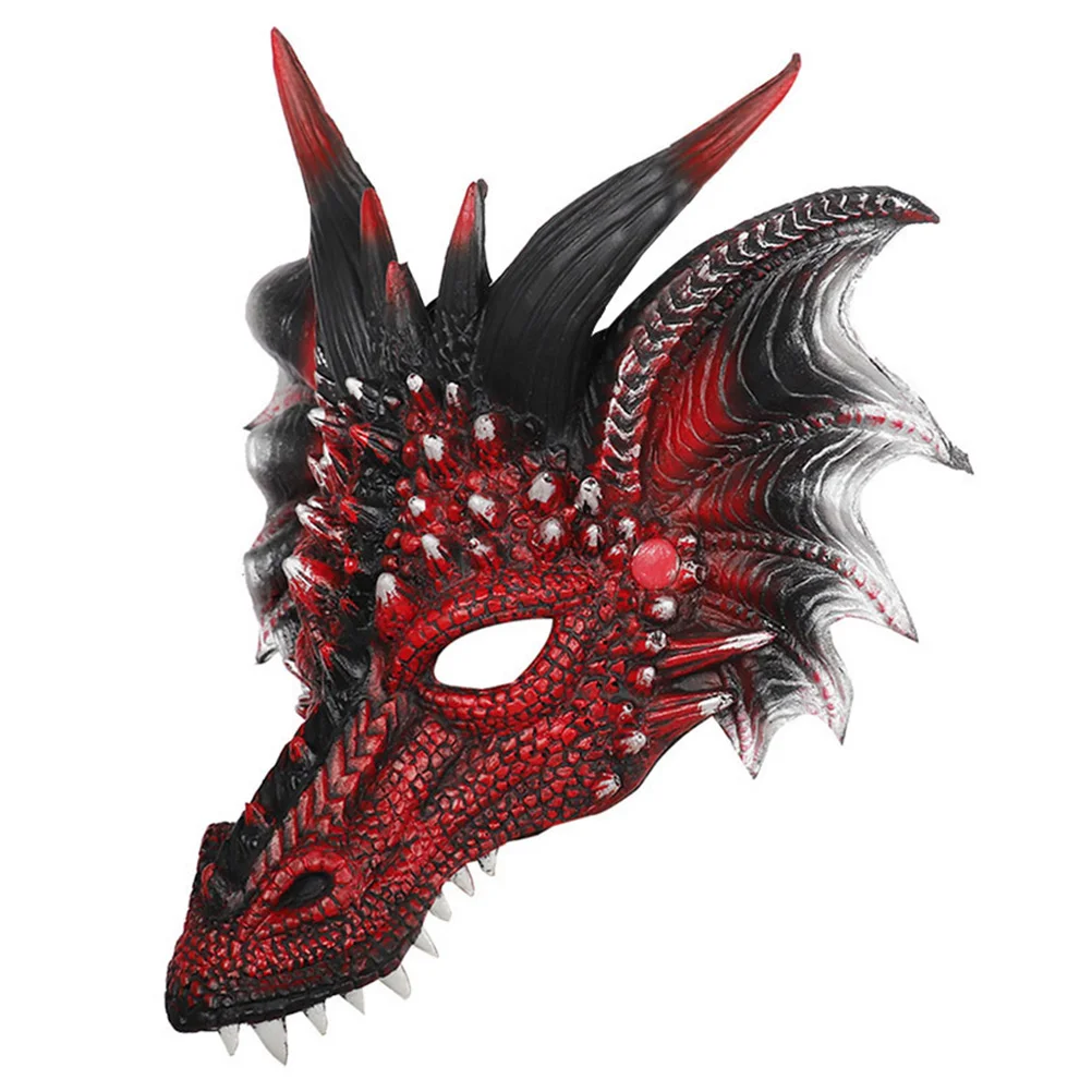 

Black Red Dragon Mask Masquerade Ball Masks Halloween Cosplay Half Face Carnival