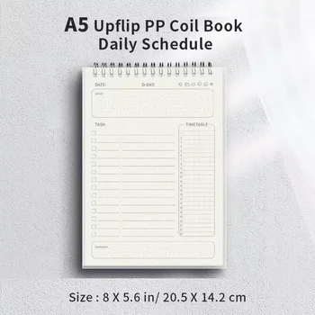 1pc Planner Agenda Spiral A5 Notebook Orari Piano giornaliero Lista delle cose da fare Blocco note 160 pagine di spessore Materiale scolastico per ufficio Cancelleria