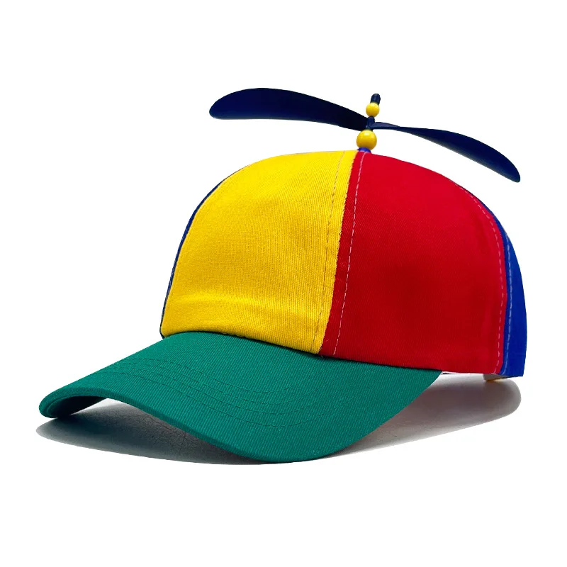 Summer Costume Adult Funny Clown Fancy Cosplay Rainbow Cap Helicopter Propeller Top Hats BowTie Y-back Suspenders Accessories
