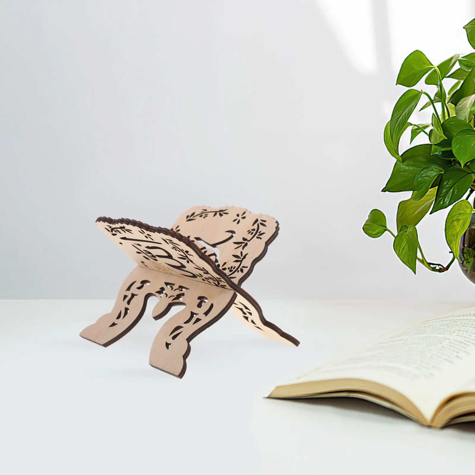 나무 독서대 데스크탑 책꽂이 쿠란 성경 악보 디스플레이 랙 가정 사무실 사원 도서관용 우아한 다기능