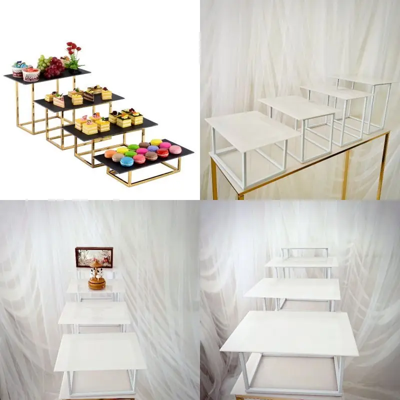 

8pcs Buffet Banquet Tea Break Acrylic Trays Wedding Cake Foods Bread Cookie Flowers Dessert Holder Sandwish Candy CupCake Stand