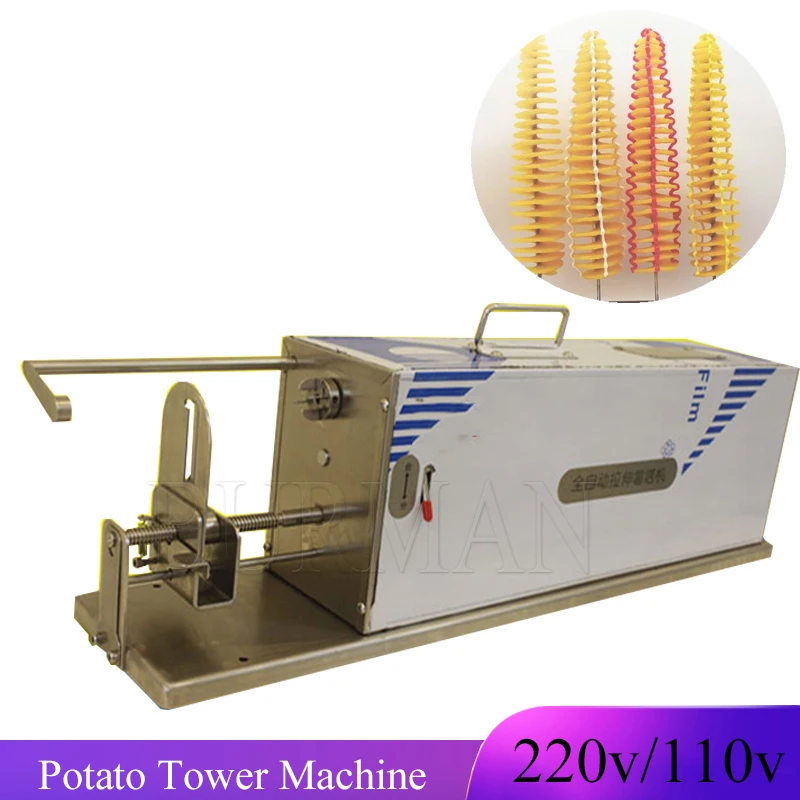 Full Automatic Tornado Potato Tower Maker Spiral Cutter Machine Stainless Steel Twisted Carrot