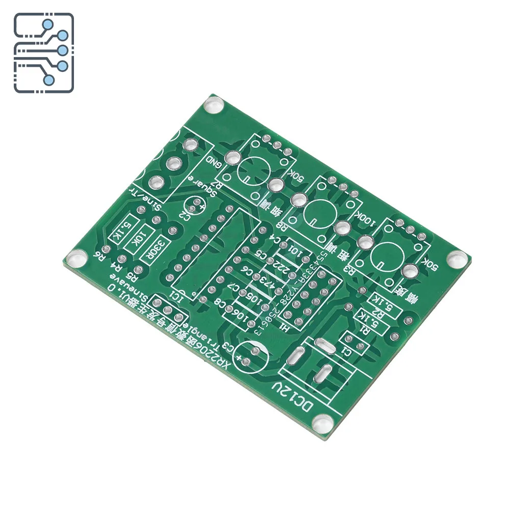 Enhanced Function Signal Generator DIY Kit - Adjustable Sine, Triangle, Square Wave Output, 1Hz to 1MHz, DC 9-12V
