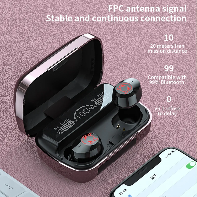 TWS-стереонаушники с поддержкой Bluetooth 5 1 и зарядным футляром на 1200 мА · ч |