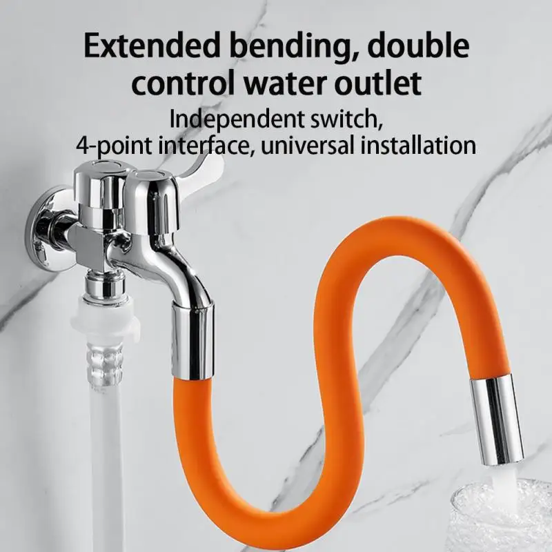 Kitchen Sink Faucet Extender Hose Universal Bathroom 360° Rotating Extension Bending Washbasin Water Tap Filter Tube Splash Head 2