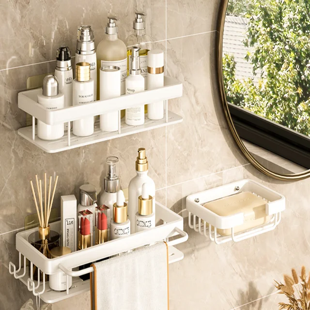 Corner Shelf Bathroom Shelf Aluminum Shower Storage Rack Black Corner  Shelves Wall-Free Punching Shower Rack Bathroom Accessorie - AliExpress