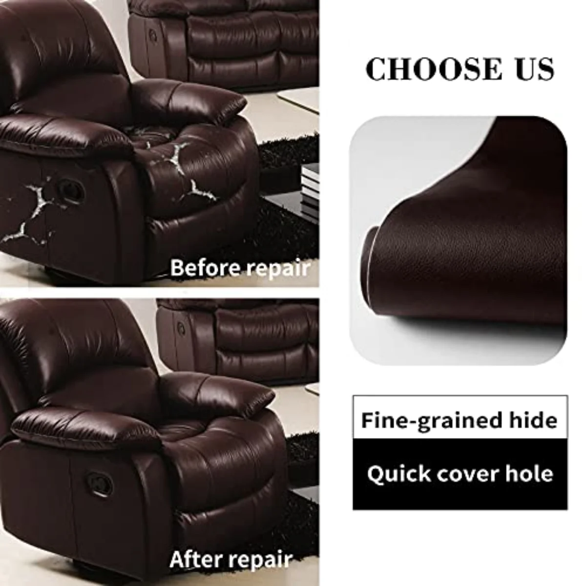 Repair Patches Leather Repair Patches Leather Repair Patch Self Adhesive Leather Repair Large Repair Tape for Couches Furniture Car Seats Cabinets Wall