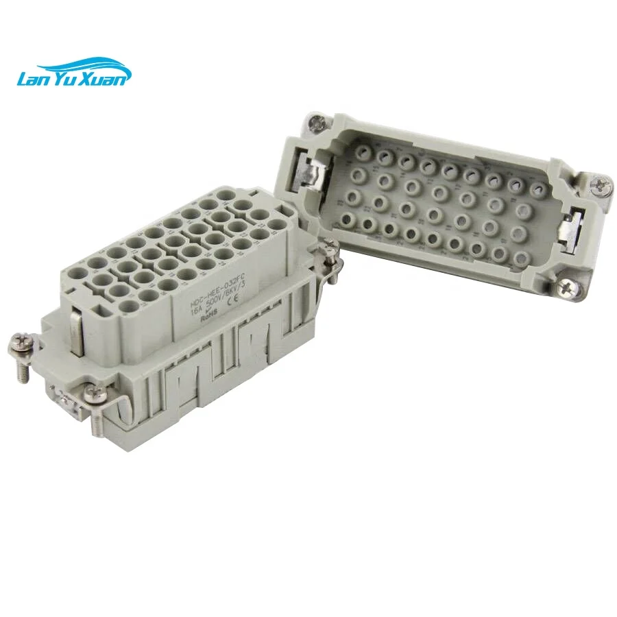 

32 pin Screw terminal bulk head mounted heavy duty industrial connector