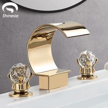 Golden Waterfall Vessel Faucet 1