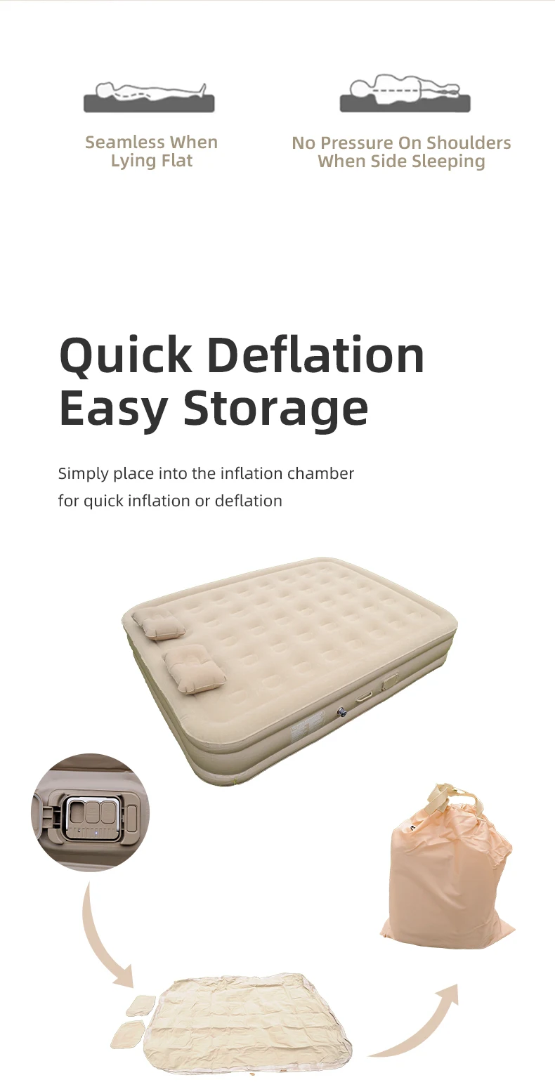Car Travel Bed 21-Hole Foldable Air Mattress With Built-in Pump Colchon Inflable Camping Portable Outdoor Inflatable Bed