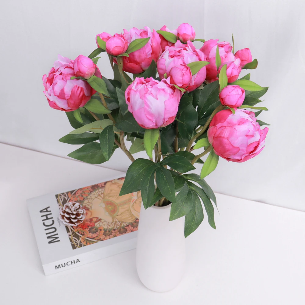 1Pcs Artificial Flowers Branches Silk Roses Peony Wedding Home Decor Arrange Fake Plants Valentine'S Day Gift DIY Bridal Bouquet
