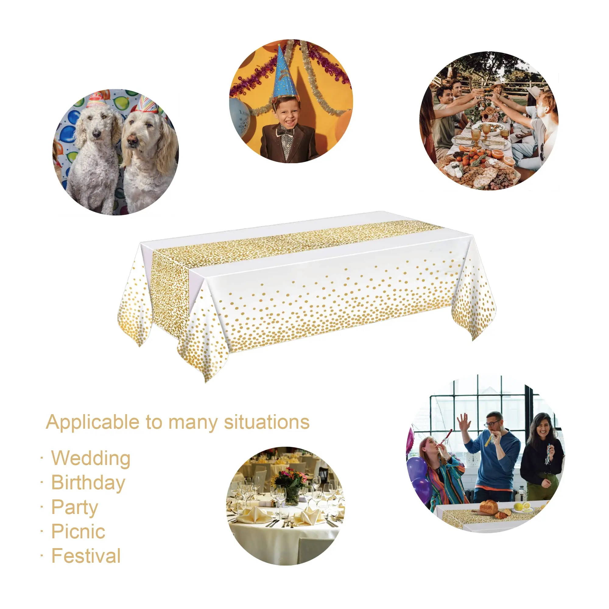 Black Gold Tablecloth Image 10