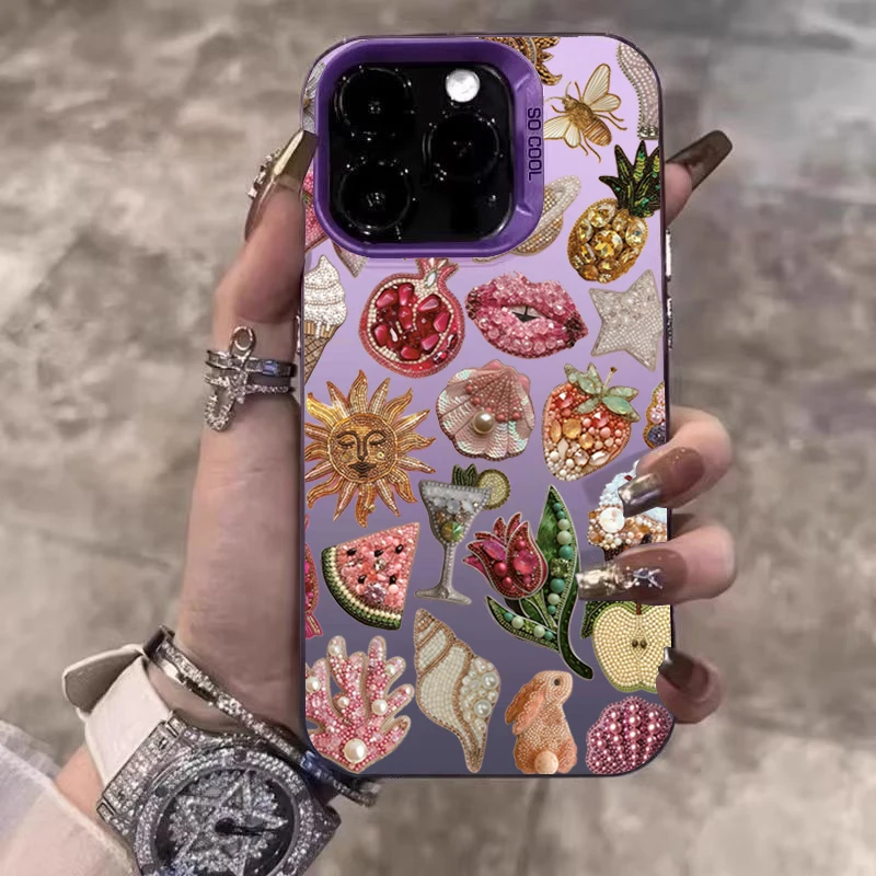 Fashion Colorful Star Moon Matte Phone Case