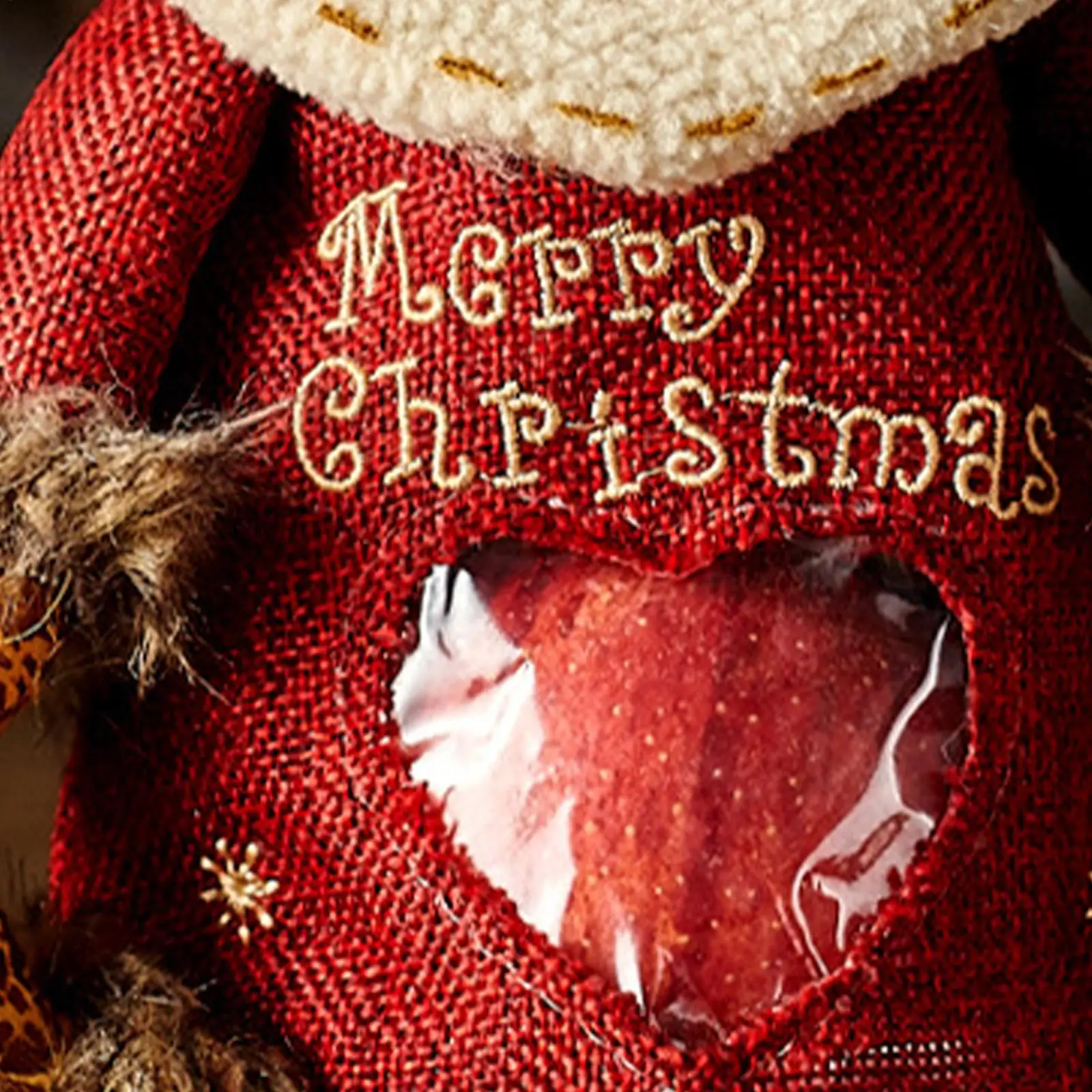 3D Doll Christmas Candy Bags Merry Christmas 3D Doll Bags Adorable Reusable Christmas Treat Fabric Wrapping Bags For Holiday 1PC