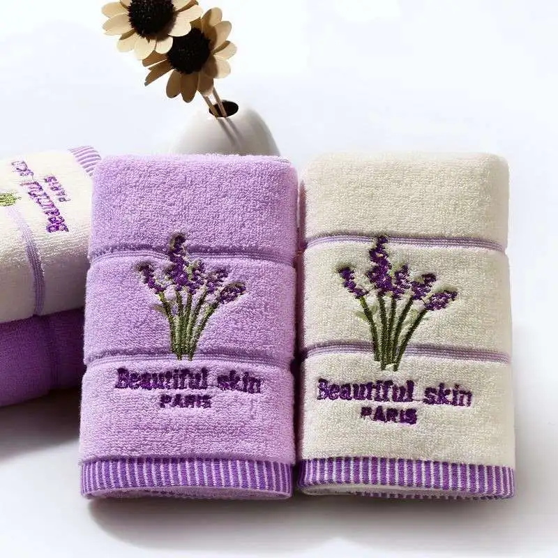 

Cotton Towels Hand Face Bath Couples Towels Lavender Beautiful Skin